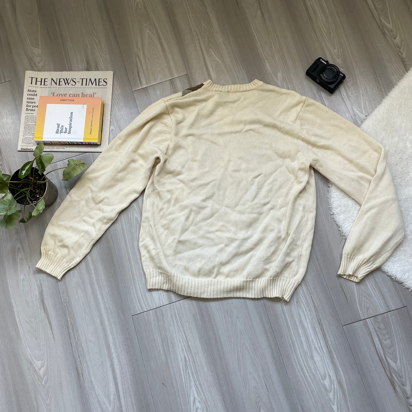 (M) Argyle Long Sleeve Sweater