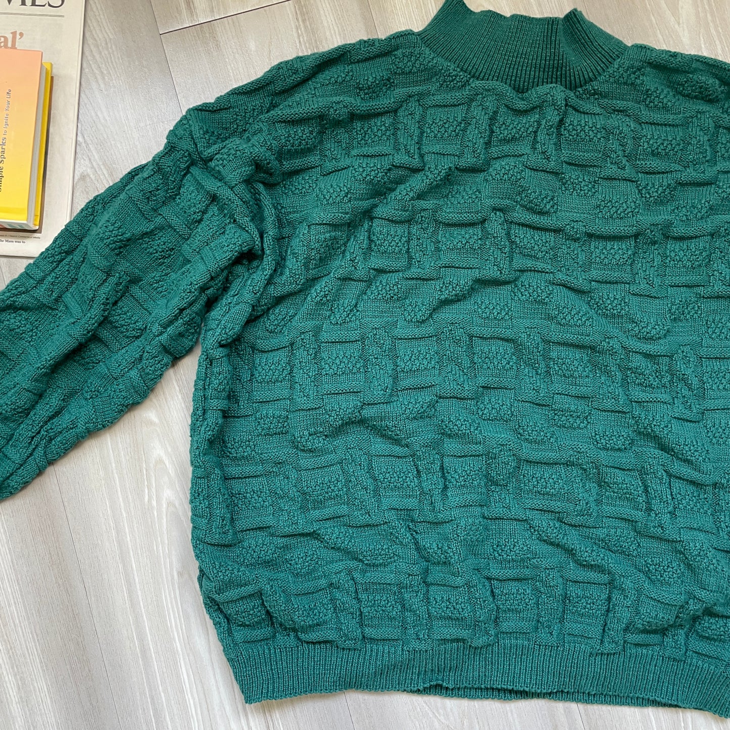 (XL) Green Mockneck Sweater