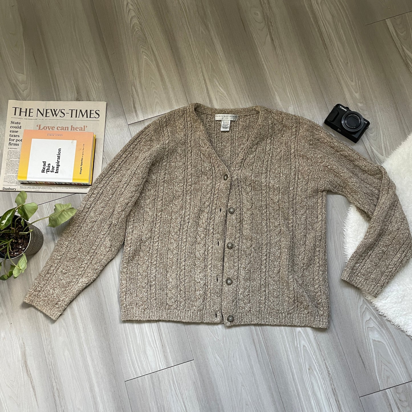 (L) Cable Knit Cardigan