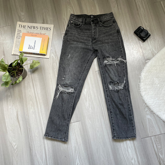 (26” waist) Grey Denim Straight Leg Jeans