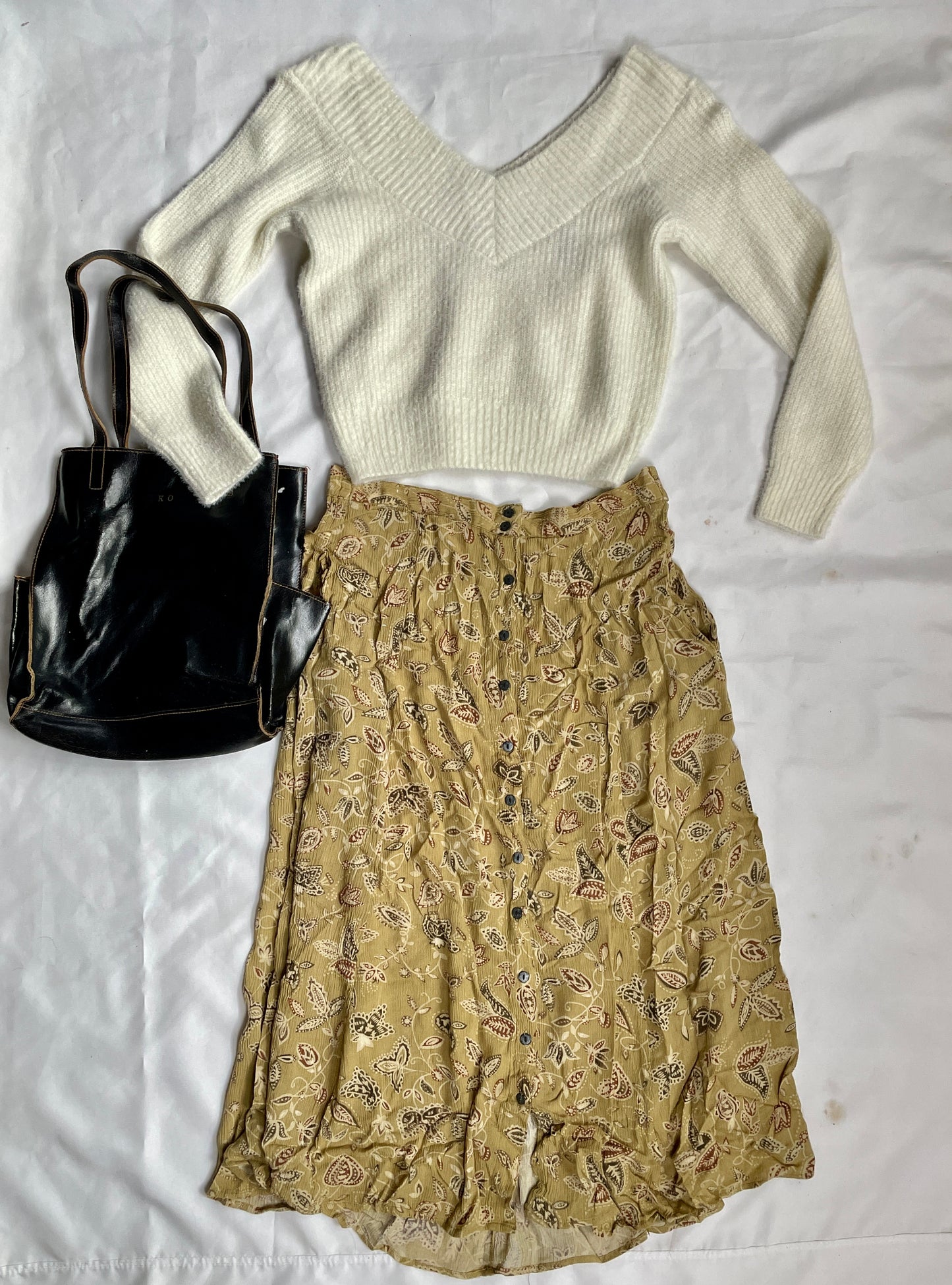 FALL inspired outfit bundle - long skirt + sweater + bag