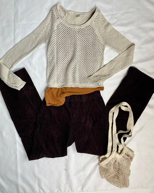 FALL inspired outfit bundle - sweater + tank top + corduroy pants + bag